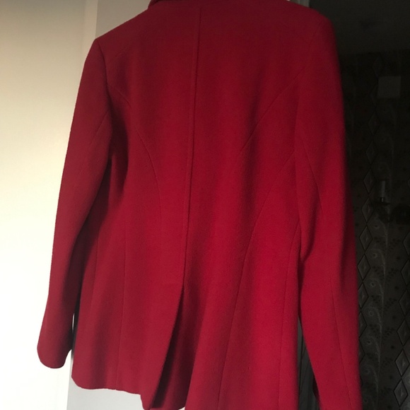 Six button red Pea  Jacket slit pockets - Picture 2 of 3